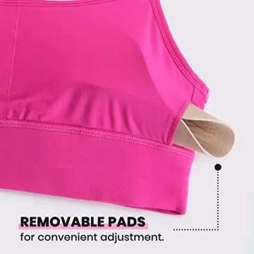 CRZ YOGA Butterluxe Womens Y-Back Racerback Sports Bra - Spaghetti Straps Wireless Scoop Neck Athletic Padded Yoga Tops Hibiscus Purple Medium