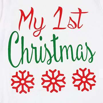 SEYOUAG My First Christmas Outfits Baby Boy Romper Newborn Funny Long Sleeve with Hat and Pants Sets 3PC (Red, 12-18 Months)