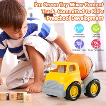 Eco-Friendly Cement Mixer Toy Truck for Toddlers - Safe & Durable