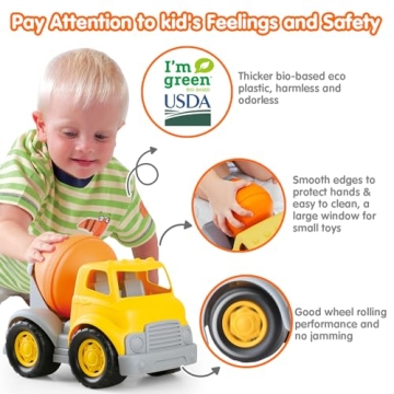 Eco-Friendly Cement Mixer Toy Truck for Toddlers - Safe & Durable