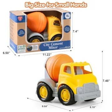 Eco-Friendly Cement Mixer Toy Truck for Toddlers - Safe & Durable