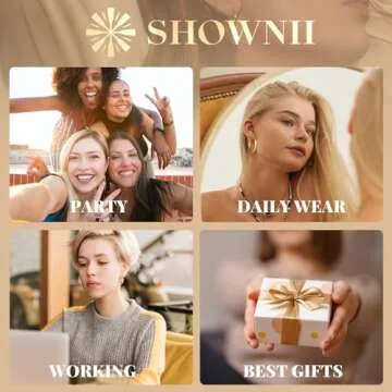 SHOWNII Chunky Gold Hoop Earrings - 14K Rose Gold Plated Earrings for Women Hollow Tube Thick Hoops