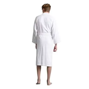 Soft Touch Linen Men's Robe, Turkish Terry Bathrobe, 100% Cotton Kimono Spa Bathrobe