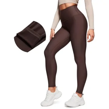 CRZ YOGA Thermal Fleece Lined Leggings - Winter Warm High Waisted Tights