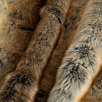 BATTILO HOME Luxury Brown Faux Fur Blanket for Cozy Living