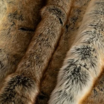 BATTILO HOME Luxury Brown Faux Fur Blanket for Cozy Living