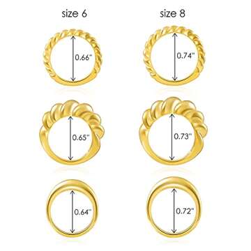 LANE WOODS 14k Gold Plated Chunky Ring Set Jewelry