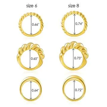 LANE WOODS 14k Gold Plated Chunky Ring Set Jewelry
