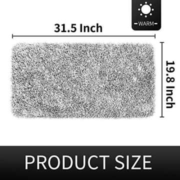 Yimobra Bath Rug Mat 31.5 x 19.8, Soft and Absorbent Water Non Slip Chenille Bathroom Rug, Machine W...