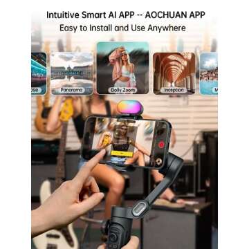 Gimbal Stabilizer Smartphone iPhone Video: iPhone Stabilizer Gimbal Smartphone Foldable 3-Axis Handheld Portable Android Gimbal TikTok YouTube Vlog Recording AOCHUAN Smart XE Series (Smart XE KIT)