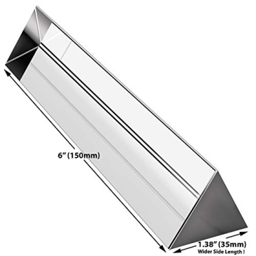 Amlong 6 Inch Crystal Optical Glass Prism for Light Spectrum