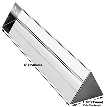 Amlong 6 Inch Crystal Optical Glass Prism for Light Spectrum