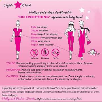 Hollywood Fashion Secrets Fashion Tape Tin, 4 Pack x 36 ct tin