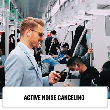 Saknip All-in-ONE Active Noise Cancelling Wireless Earbuds: Bluetooth 5.1, IPX6 Waterproof, Ultra Co...