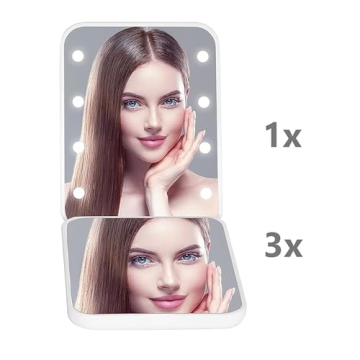 Kintion LED Travel Makeup Mirror 2-Sided Compact Light