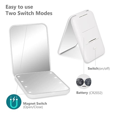 Kintion LED Travel Makeup Mirror 2-Sided Compact Light