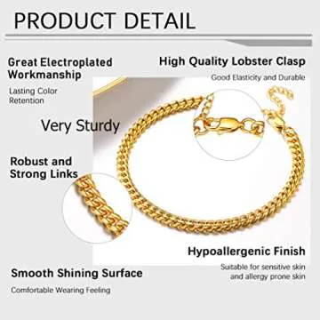 PROSTEEL Womens Gold Anklets Ankle Bracelets For Women Summer Beach Foot Jewelry Bracelet Cuban Link Chain Anklet