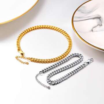 PROSTEEL Womens Gold Anklets Ankle Bracelets For Women Summer Beach Foot Jewelry Bracelet Cuban Link Chain Anklet