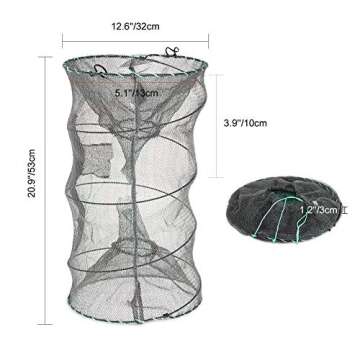 Fishing Bait Trap,2 Packs Crab Trap Minnow Trap Crawfish Trap Lobster Shrimp Collapsible Cast Net Fi...