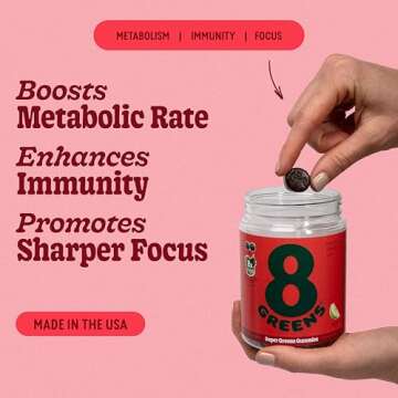 8Greens Supergreens Gummies | Super Greens Powder Superfood Gummy for Metabolism, Immunity & Focus, ...
