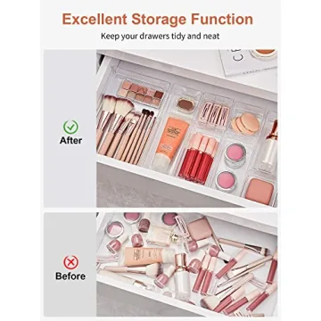SMARTAKE 22-Piece Drawer Organizer Set Non-Slip Pads