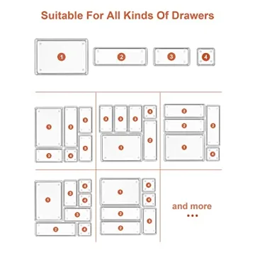 SMARTAKE 22-Piece Drawer Organizer Set Non-Slip Pads