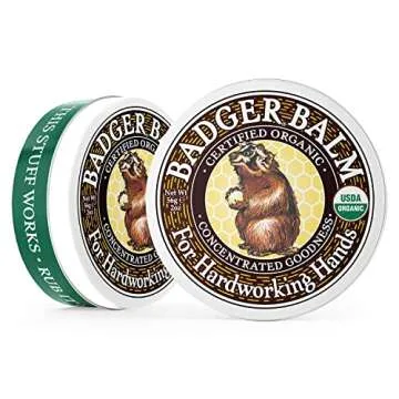Badger Healing Balm, Hard Working Hands Cream, Organic Hand Cream for Dry Cracked Hands, Long Lasting Hand Moisturizer/Dry Hands Treatment, 2 oz Tin, 2-Pack