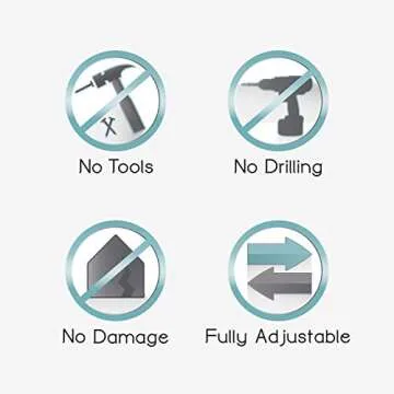 Zenna Home Rustproof Double Curved Shower Curtain Rod, Tool-Free Tension Mount Installation, Adjustable Shower Rod, 50 to 72 Inches, Bronze