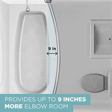 Zenna Home Rustproof Double Curved Shower Curtain Rod, Tool-Free Tension Mount Installation, Adjustable Shower Rod, 50 to 72 Inches, Bronze