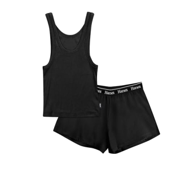Hanes Women's Originals Loungewear, Comfywear Rib Crop Tank and Sleep Shorts Set