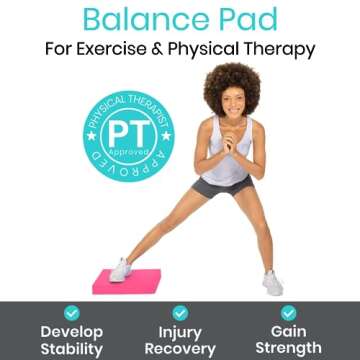 Vive Balance Pad - Foam Board Yoga Mat Block for Physical Therapy, Stability, Workout, Knee and Ankl...