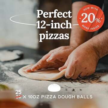 Poco Bero Pizza Dough – 25 Pre-portioned Frozen Pizza Dough Balls for Perfect Pizza Nights