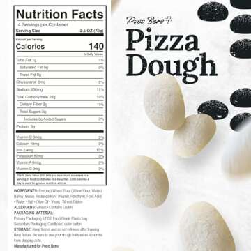 Poco Bero Pizza Dough - 25 Frozen Pizza Dough Balls 10oz