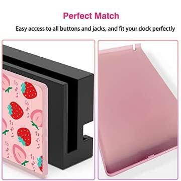 TIKOdirect Custom Faceplate Cover for Nintendo Switch Charging Dock, Hard PC Slim Shell Anti-Scratch [No Screwdriver Installation] for NS Docking Station, Strawberry