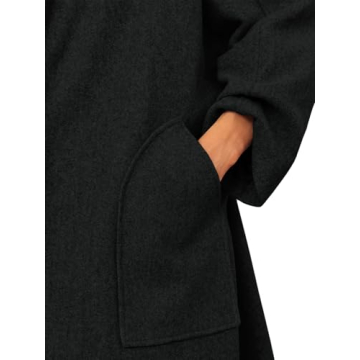 Cicy Bell Womens Long Pea Coats Oversized Wrap Wool Blend Trench Coats Winter Open Front Cardigan Overcoats