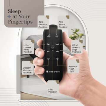 Sven & Son Essential Adjustable Bed Base (Frame) + 14 inch Hybrid Spring Matt (Medium Soft), Easy Assembly, Head and Foot Lift, Memory Positions, Zero Gravity, Wireless Remote - Twin XL