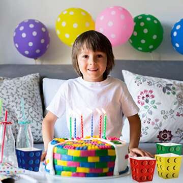 Colorful 32 Piece Building Block Popcorn Boxes for Parties