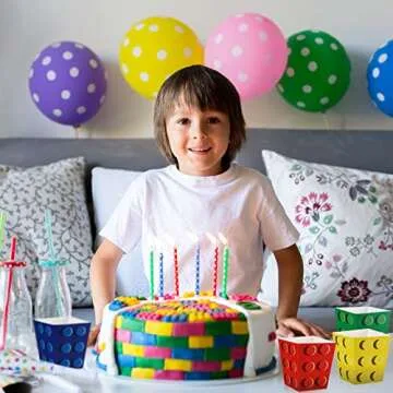 Colorful 32 Piece Building Block Popcorn Boxes for Parties