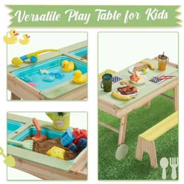 Giant Bean 3 in 1 Kids Picnic Table for Indoor Outdoor Fun