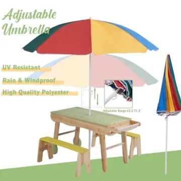 Giant Bean 3 in 1 Kids Picnic Table for Indoor Outdoor Fun