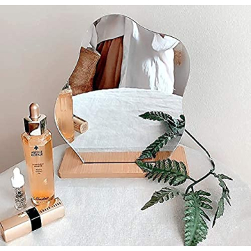 G.Dori Irregular Aesthetic Vanity Mirror Frameless, Decorative Desk Tabletop Acrylic Mirrors with Wo...