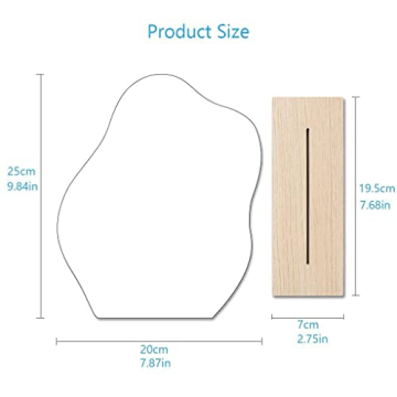 G.Dori Irregular Aesthetic Vanity Mirror Frameless, Decorative Desk Tabletop Acrylic Mirrors with Wooden Stand for Living Room, Bedroom, Office and Minimal Spaces Home Decor - Cloud Shape