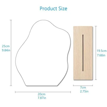 G.Dori Irregular Aesthetic Vanity Mirror Frameless, Decorative Desk Tabletop Acrylic Mirrors with Wooden Stand for Living Room, Bedroom, Office and Minimal Spaces Home Decor - Cloud Shape