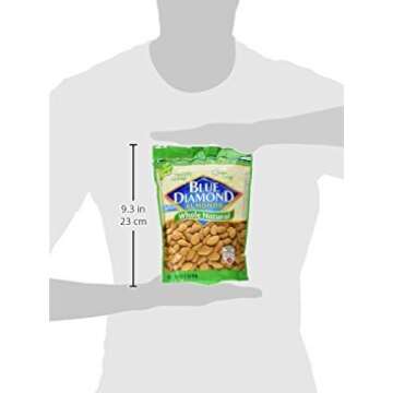 Blue Diamond Almonds Whole Natural Raw Snack Nuts, 16 Oz Resealable Bags (Pack of 3)