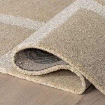 Luxurious Checked Wool Area Rug for Stylish Homes
