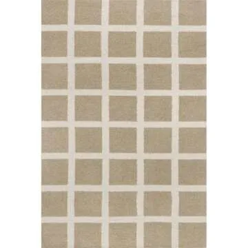 Luxurious Checked Wool Area Rug for Stylish Homes