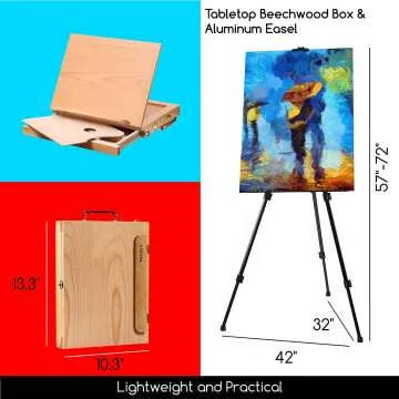 Deluxe 142-Piece Painting Set with Easel & Brushes