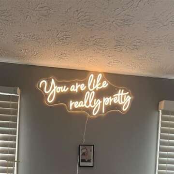 Goolsee Large LED Neon Sign You are Like Really Pretty，Neon Lights Sign for Wall Décor, Shop, Salon, House, Bar, Neon Lights for Engagement Party,26.3 X 12.2 in, Warm White