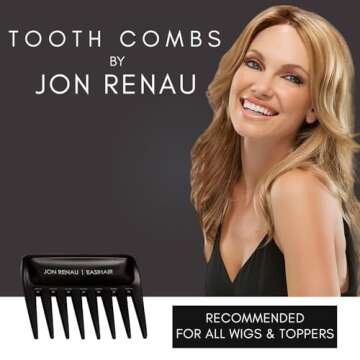 Jon Renau Wide Tooth Comb - Detangling Comb For Synthetic, HD Fiber & Human Hair (3-Pack)