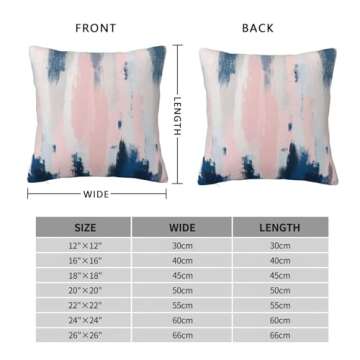 Nebra Abstract Blush and Blue Throw Pillow Covers Cozy Square Throw Pillowcases Home Decor for Bed C...